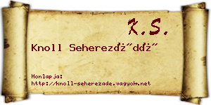 Knoll Seherezádé névjegykártya